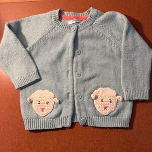 Baby Boden Lamb Knitted Cardigan Green Dpring 12-18 Months